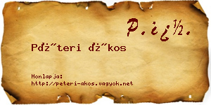 Péteri Ákos névjegykártya